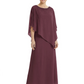 Elegant Mother of Bride Dresses Evening Gowns Trending 2026 Styles with Asymmetric Cape