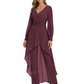 Luxury Black Formal Trousers Set High-Low Chiffon Top with Sparkling Beaded Detail