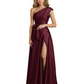 Wedding Mother of the Bride Dress One Shoulder and High Slit Formal Dresses