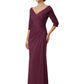Elegant 3/4 Sleeve Mother of the Brides Dresses Mom Outfits Wedding Satin