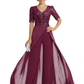 V-Neck Chiffon Mother of the Brides Jumpsuits Dresses Floor Length A-Line Lace
