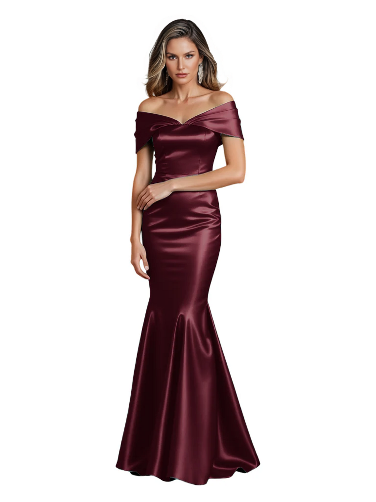 Luxury Emerald Formal Dress Off-the-Shoulder Satin Gown Trumpet Silhouette