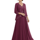 Plus Size A-line Chiffon 3/4 Sleeves Mother of the Brides Dresses Long Jacket Dress