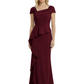 A-Line Satin Cap Sleeves Mother of the Brides Dresses Floor Length For Wedding