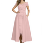 Formal Floor-Length Mother of the Bride Gown Satin Maxi Dress with Slit Off Shoulder