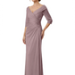 Elegant 3/4 Sleeve Mother of the Brides Dresses Mom Outfits Wedding Satin