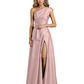 Wedding Mother of the Bride Dress One Shoulder and High Slit Formal Dresses
