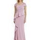 A-Line Satin Cap Sleeves Mother of the Brides Dresses Floor Length For Wedding