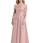 Formal Floor-Length Mother of the Bride Gown Sleeveless Satin Maxi Dress with Drape