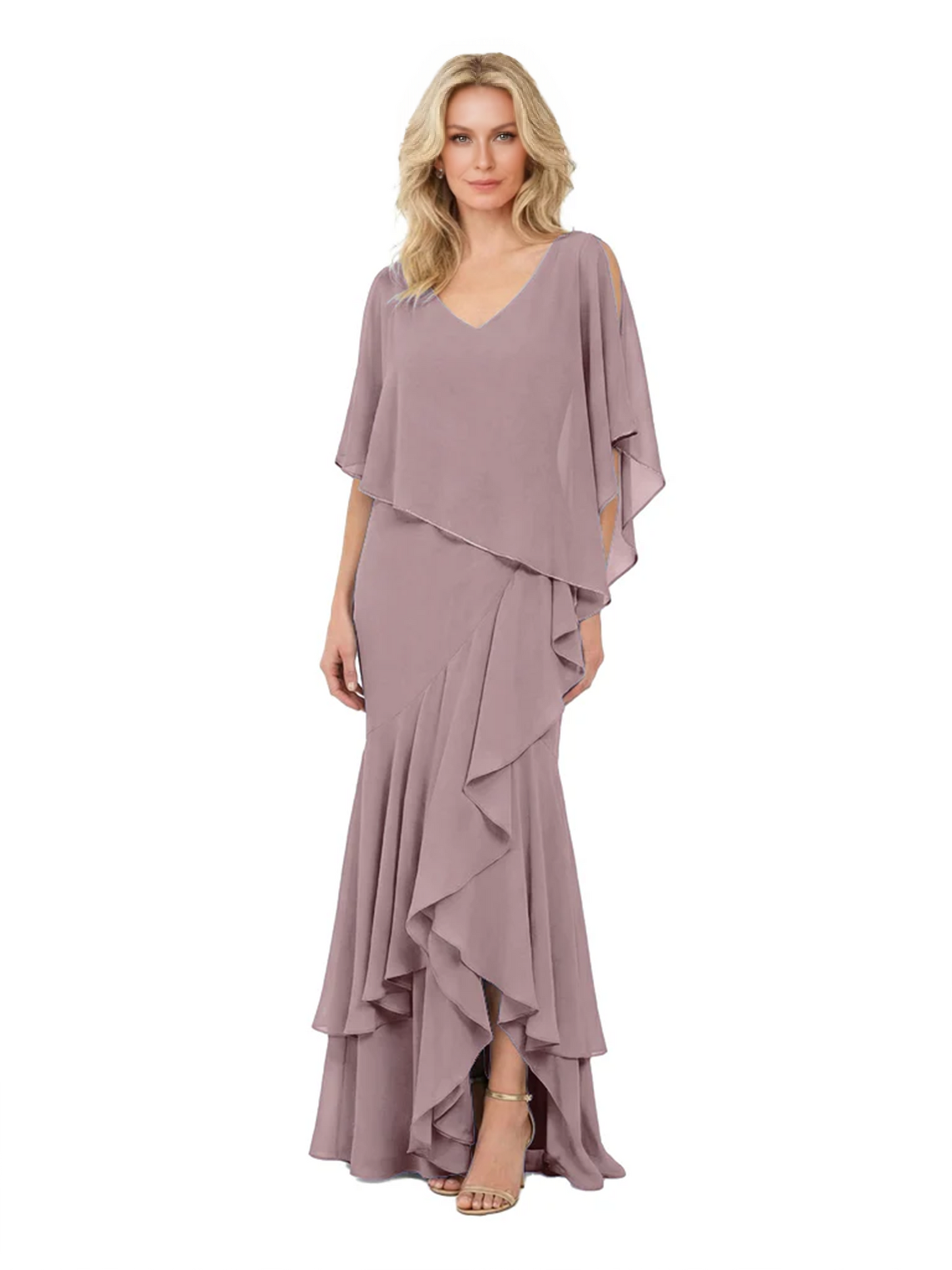 Chic Long A-Line Chiffon Mother of the Brides Dresses Sequin Mom Outfits