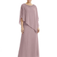 Elegant Mother of Bride Dresses Evening Gowns Trending 2026 Styles with Asymmetric Cape