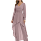Luxury Black Formal Trousers Set High-Low Chiffon Top with Sparkling Beaded Detail