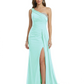 One Shoulder Mother of Bride Dress Ruffle Formal Gowns Mermaid Floor Length Train Slit