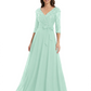 Chiffon Mother of the Bride Dress with Sequin V-Neck and Elegant Bow Sash