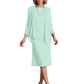 3 PCS Knee-Length Mother of Bride Dresses Prom Dress Evening Dress with Sheer Sleeves and Jacket