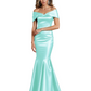 Luxury Emerald Formal Dress Off-the-Shoulder Satin Gown Trumpet Silhouette