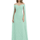 Elegant Mother of the Groom Gown Floral Lace Embroidered Formal Dress with Cape