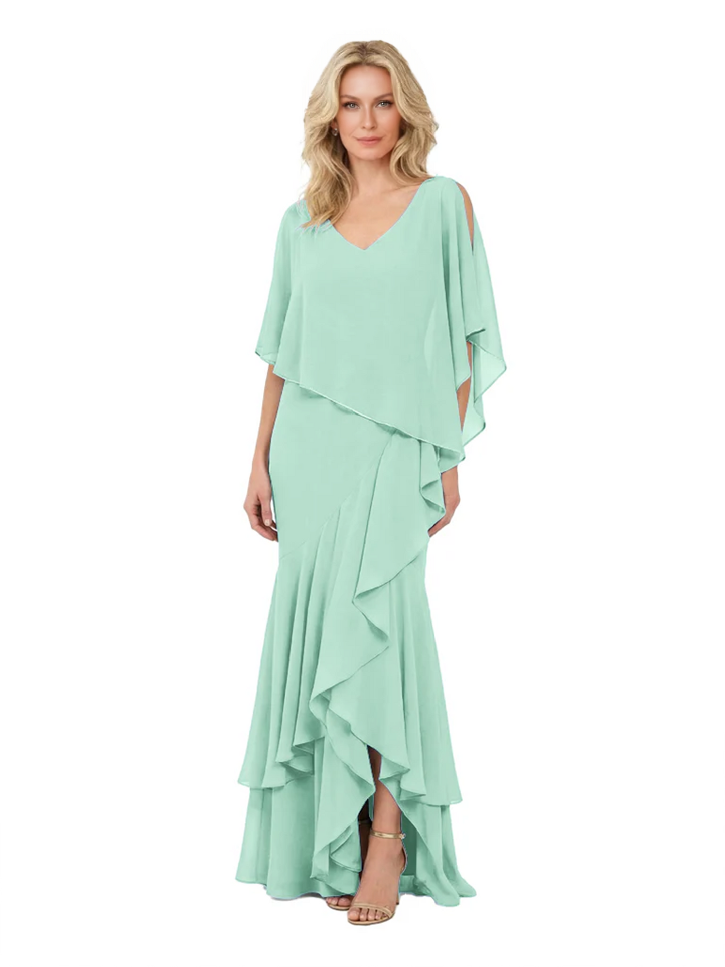 Chic Long A-Line Chiffon Mother of the Brides Dresses Sequin Mom Outfits