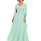 Luxury Formal Mother of Bride Dress Sparkling Sequin Top & Flowy Chiffon Skirt with Shawl