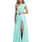 Wedding Mother of the Bride Dress One Shoulder and High Slit Formal Dresses