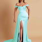 Sexy Soft Satin Sweetheart Off-the-shoulder Strapless Side-Slit Mermaid Bridesmaid Dresses
