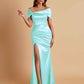 Elegant Soft Satin Off-the-shoulder Side-Slit Mermaid Bridesmaid Dresses