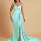 Sexy Soft Satin Mermaid V-neck Floor-Length Mermaid Bridesmaid Dresses