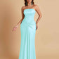 Sexy Soft Satin Mermaid Strapless Floor-Length Mermaid Bridesmaid Dresses