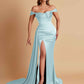 Sexy Soft Satin Sweetheart Off-the-shoulder Strapless Side-Slit Mermaid Bridesmaid Dresses