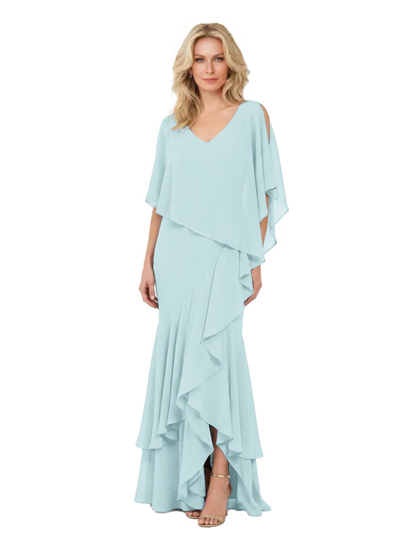 Chic Long A-Line Chiffon Mother of the Brides Dresses Sequin Mom Outfits