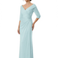 Elegant 3/4 Sleeve Mother of the Brides Dresses Mom Outfits Wedding Satin