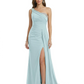 One Shoulder Mother of Bride Dress Ruffle Formal Gowns Mermaid Floor Length Train Slit