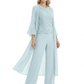 Elegant Pink 3-Piece Pant Set Trending 2026 Styles with Lace Wide-Leg Pants