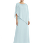 Elegant Mother of Bride Dresses Evening Gowns Trending 2026 Styles with Asymmetric Cape