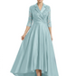 Elegant Mother of Bride Dress Evening Gowns Trending Styles with Lapel Collar 3/4 Sleeves