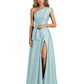 Wedding Mother of the Bride Dress One Shoulder and High Slit Formal Dresses