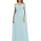 Elegant Mother of the Groom Gown Floral Lace Embroidered Formal Dress with Cape