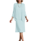 3 PCS Knee-Length Mother of Bride Dresses Prom Dress Evening Dress with Sheer Sleeves and Jacket