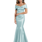 Luxury Emerald Formal Dress Off-the-Shoulder Satin Gown Trumpet Silhouette