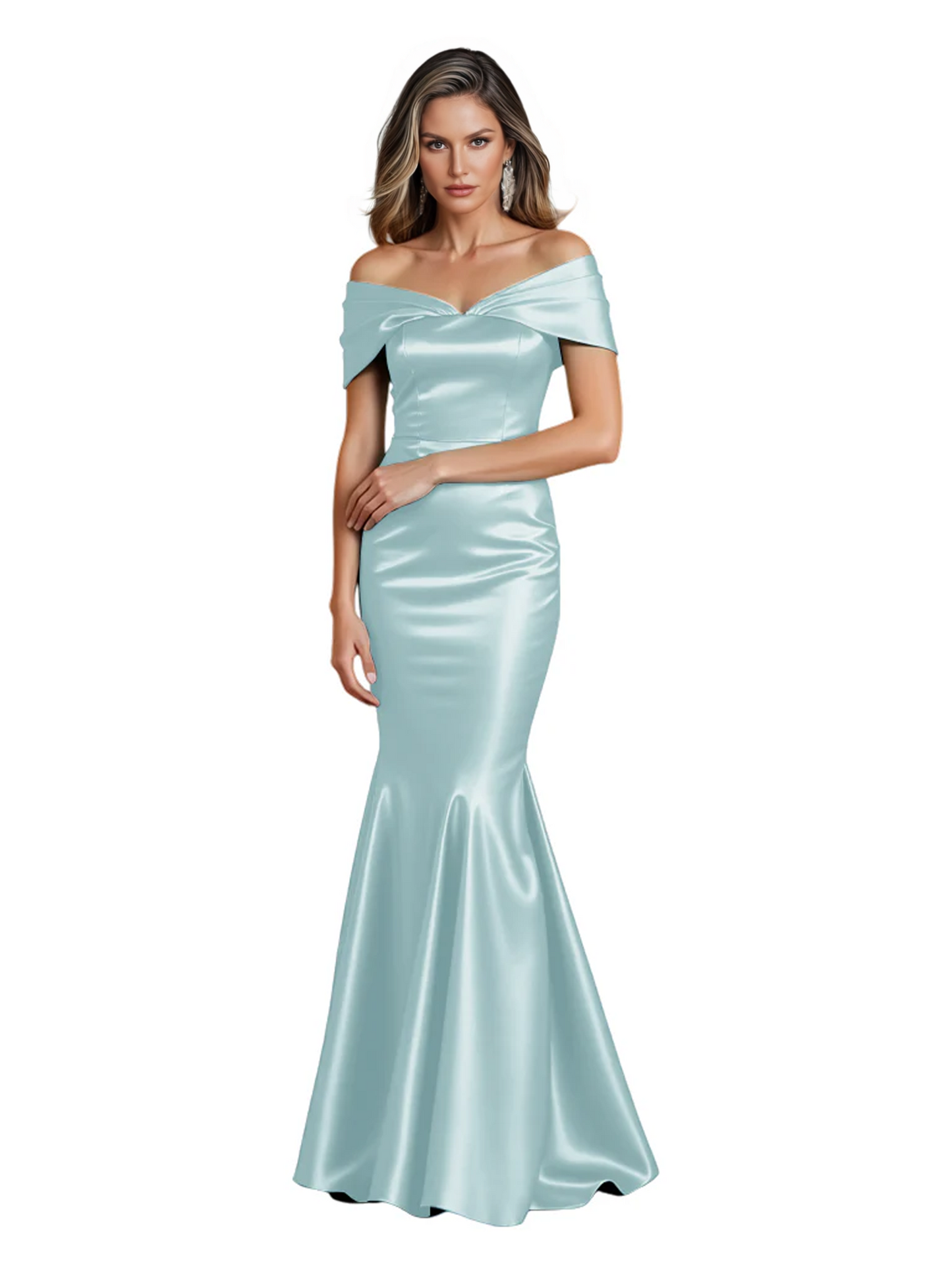 Luxury Emerald Formal Dress Off-the-Shoulder Satin Gown Trumpet Silhouette
