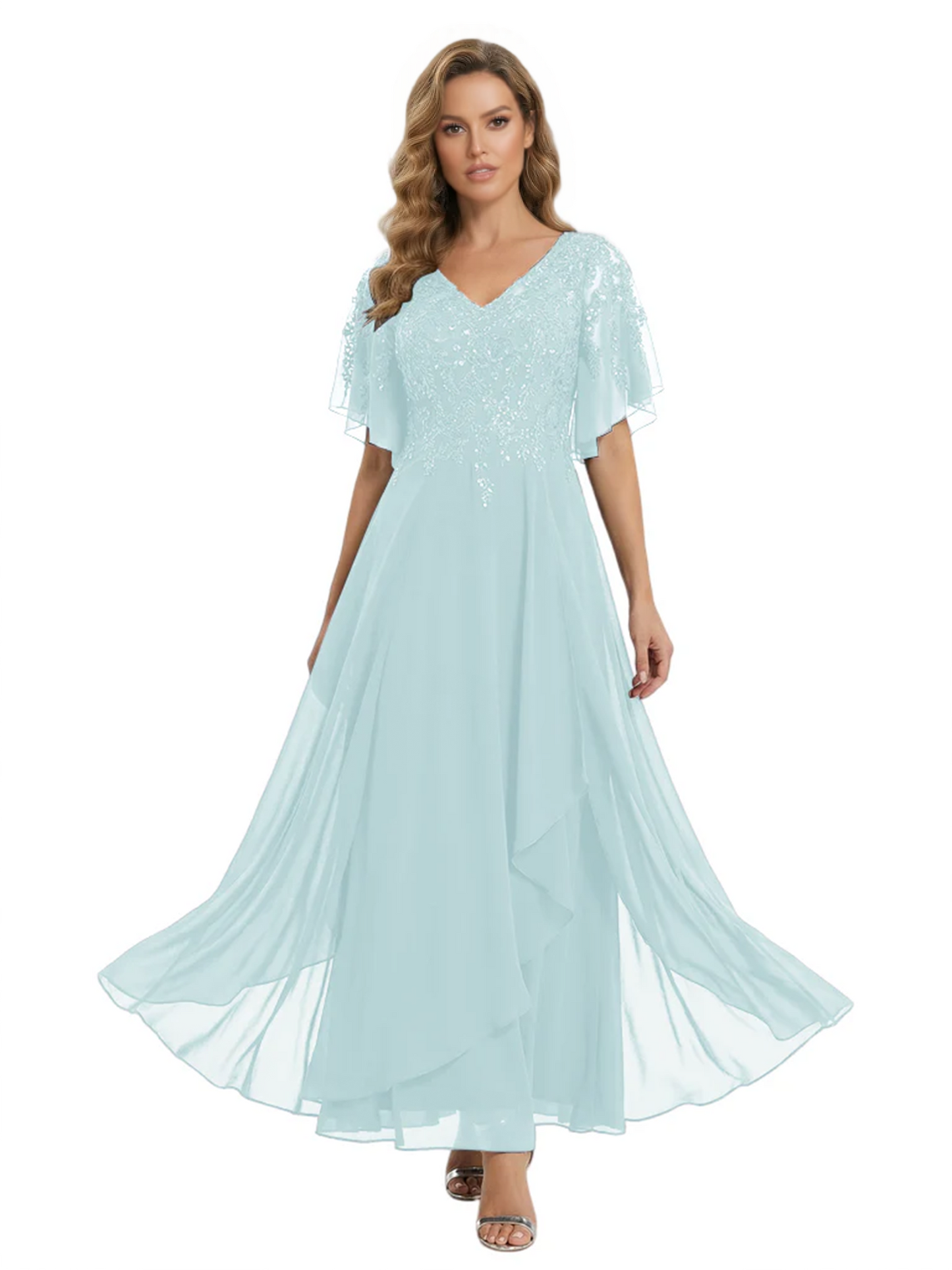 Bling Sequin Chiffon Mother of the Brides Dresses Wedding Party Gowns For Mom