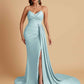 Sexy Soft Satin Mermaid V-neck Floor-Length Mermaid Bridesmaid Dresses