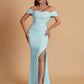 Sexy Soft Satin Mermaid Off Shoulder Floor-Length Mermaid Bridesmaid Dresses