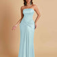 Sexy Soft Satin Mermaid Strapless Floor-Length Mermaid Bridesmaid Dresses