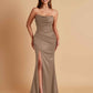 Sexy Soft Satin Mermaid Side Slit Floor-Length Mermaid Bridesmaid Dresses