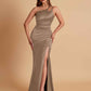 Sexy Soft Satin Mermaid One Shoulder Floor-Length Mermaid Bridesmaid Dresses