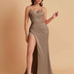 Simple Soft Satin Mermaid V-neck Floor-Length Mermaid Bridesmaid Dresses