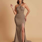 Elegant Soft Satin Mermaid Halter Side Slit Floor-Length Bridesmaid Dresses Online