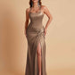 Gorgeous Square Criss Cross Soft Satin Side Slit Floor-Length Mermaid Bridesmaid Dresses