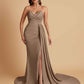 Sexy Soft Satin Mermaid V-neck Floor-Length Mermaid Bridesmaid Dresses